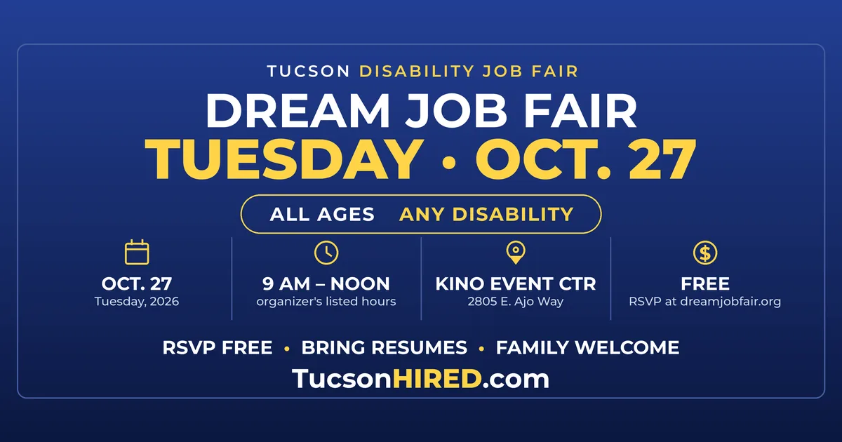 DREAM Job Fair Oct. 27: Free Disability Hiring Event at the Kino Event Center
