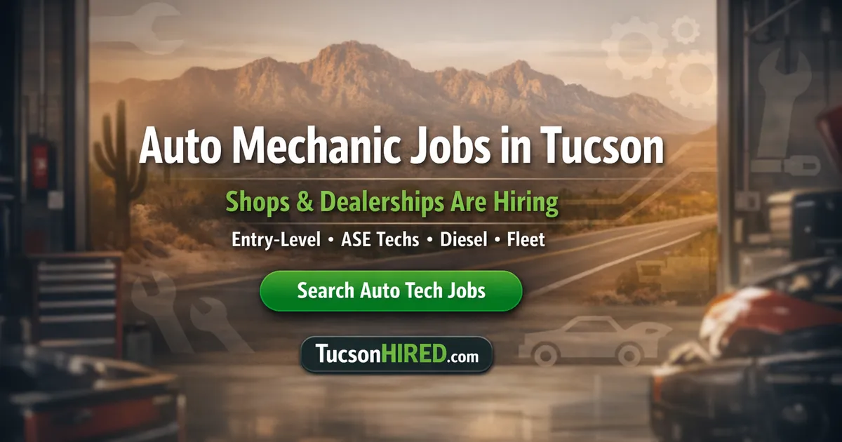 Auto Mechanic & Technician Jobs in Tucson: Who's Hiring and What It Pays